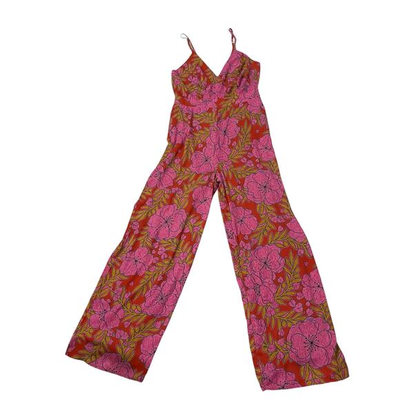 Dee Elly Sweetest Stitch Jumpsuit - Multicolor Floral Print - Large - Picture 1 of 14